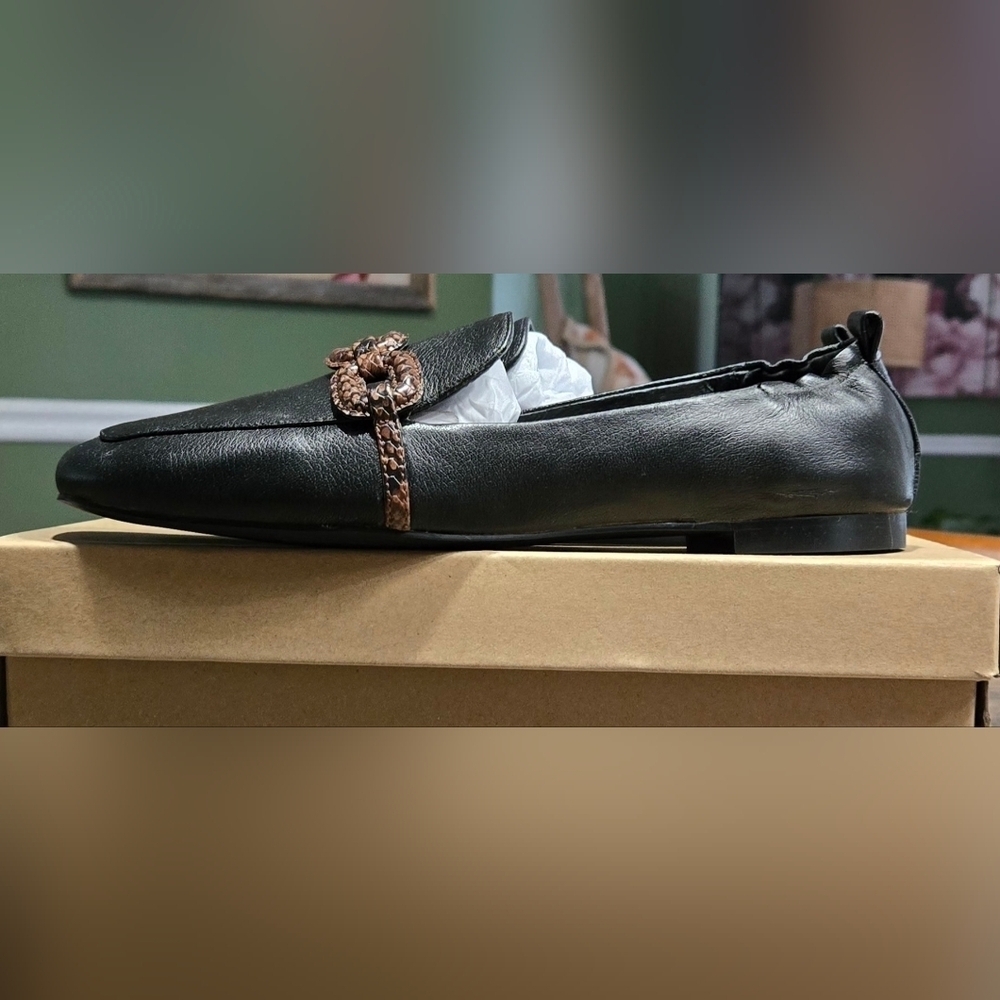 Sanctuary Black and Brown Loafers with Chain-Link Detail #875 - Picture 5 of 10